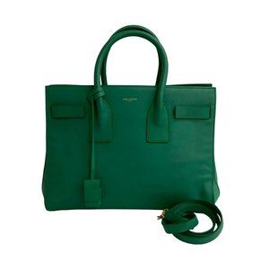 YVES SAINT LAURENT Green Leather Shoulder Bag